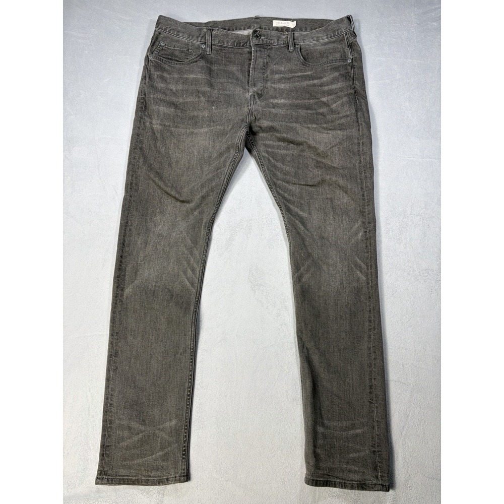 All Saints Cigarette Jeans Men's Size 38X32 Actual 38X28.5 Gray Slim‎ Straight
